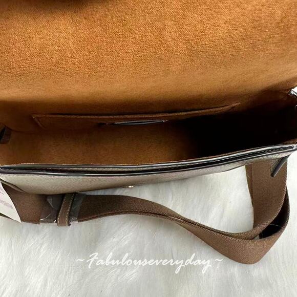 COACH Amelia Saddle Bag Shoulder/Crossbody Bag In Leather/Dark Stone CP107 NWT - Picture 7 of 8